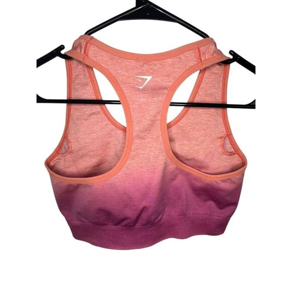 Gymshark Pink Ombré Razorback Athletic Fitted Sports Bra - Picture 4 of 5